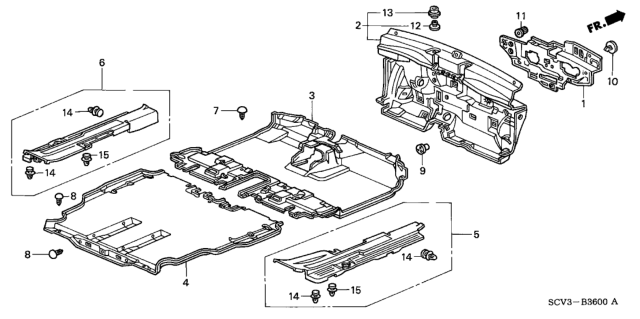 2004 Honda Element Floor Mat Diagram