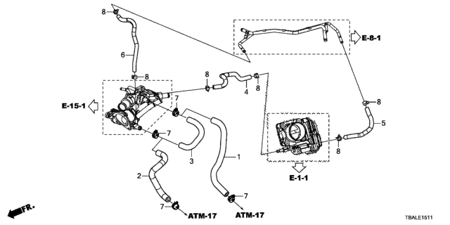 2020 Honda Civic Water Hose (2.0L) Diagram