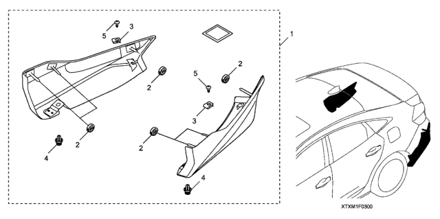 2020 Honda Insight Rear Underbody Spoiler Diagram