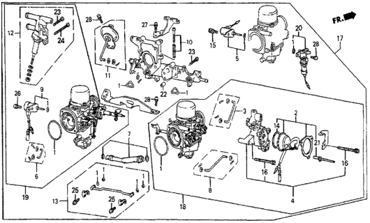 1984 Honda Prelude Carburetor Assembly (Vf05A) Diagram for 16100-PC7-662