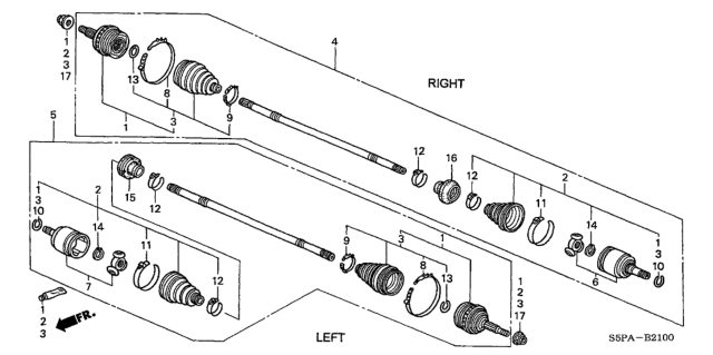 2005 Honda Civic Driveshaft Diagram