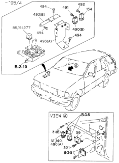 1994 Honda Passport Relay, Door Lock Diagram for 8-94385-490-0