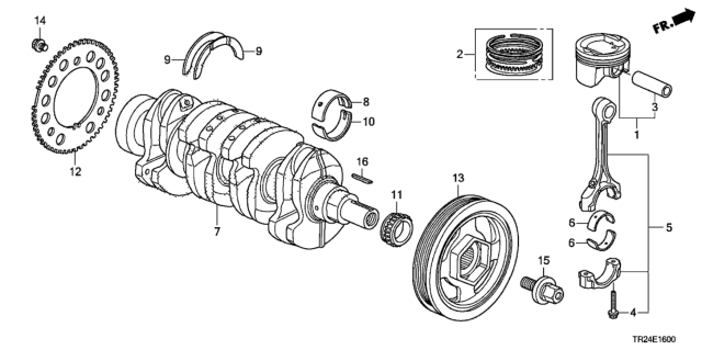 2014 Honda Civic Crankshaft - Piston Diagram