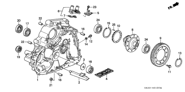 1994 Honda Civic 3 Door DX KA 4AT AT Torque Converter Housing Diagram