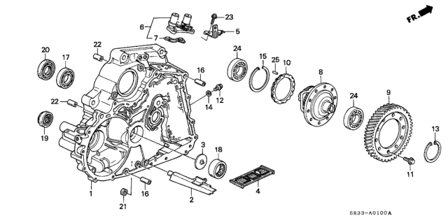 1995 Honda Civic AT Torque Converter Housing Diagram