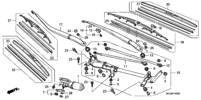 2006 Honda Odyssey Front Windshield Wiper Diagram