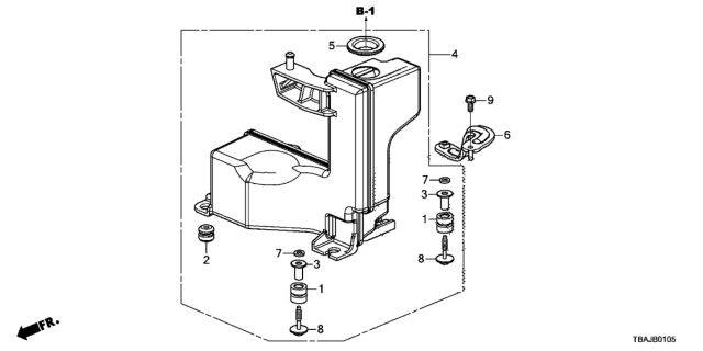 2018 Honda Civic 4 Door TOUR (TURBO) KL CVT Resonator Chamber Diagram