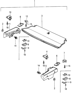 1981 Honda Civic 3 Door ** (1300) KL HMT Rear Shelf Diagram
