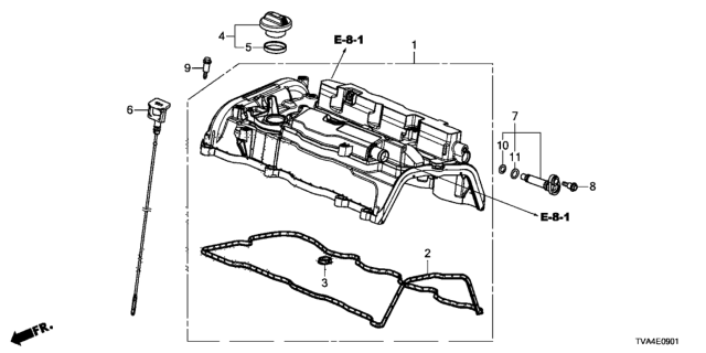 2018 Honda Accord Valve Assembly, Pcv Diagram for 17130-RPY-G01