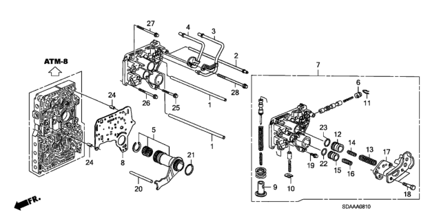 2007 Honda Accord AT Regulator Body (L4) Diagram