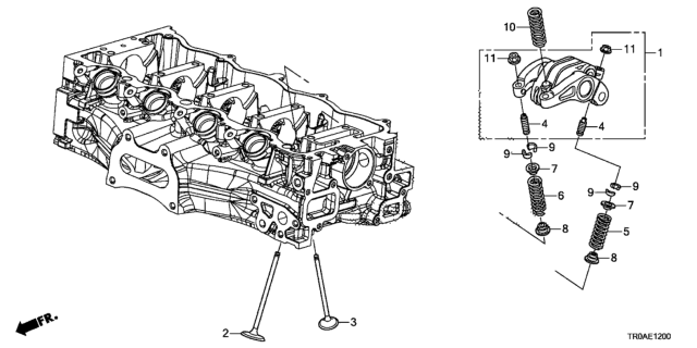 2013 Honda Civic Valve - Rocker Arm (1.8L) Diagram