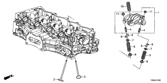 2013 Honda Civic Valve, In. Diagram for 14711-R60-U00