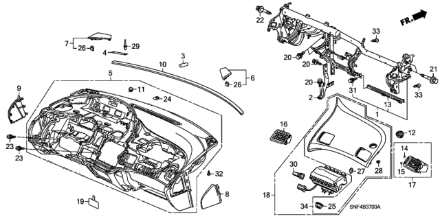 2011 Honda Civic Panel Assy., Instrument *2Tn890* (DARK ATLAS GRAY/SIENNA BEIGE) Diagram for 77100-SNA-A01ZS