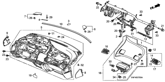 2008 Honda Civic Instrument Panel Diagram