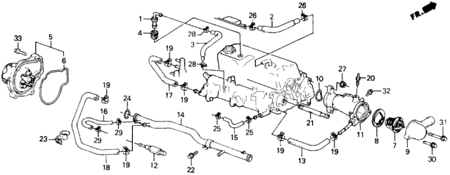 1990 Honda Prelude Water Pump Diagram