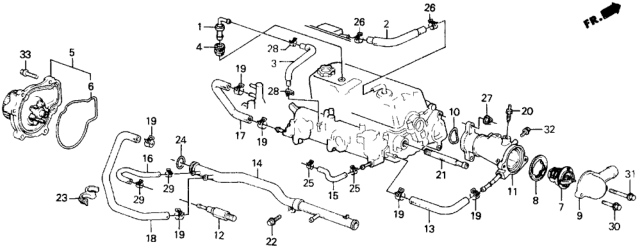 1990 Honda Prelude Pipe, Connecting Diagram for 19505-PK1-671