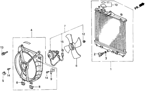 1997 Honda Del Sol Radiator Diagram for 19010-P1Z-A52