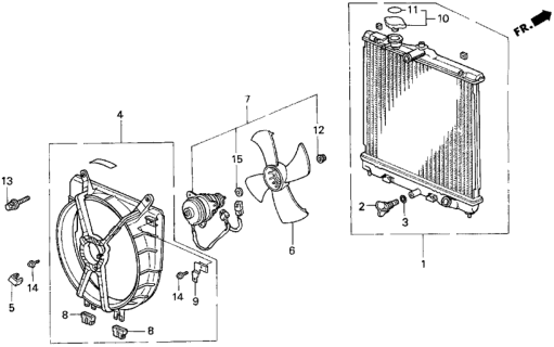 1995 Honda Del Sol Radiator (Toyo) Diagram