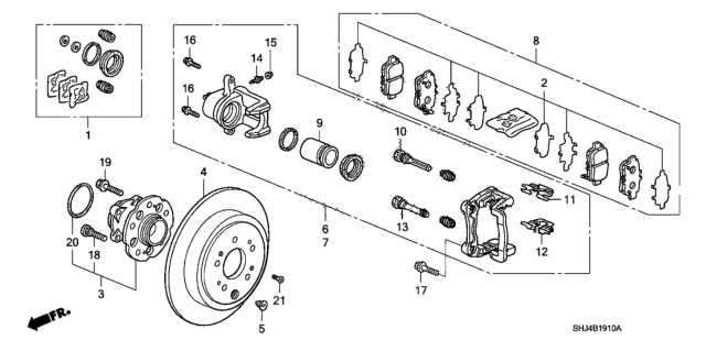 2007 Honda Odyssey Rear Brake Diagram