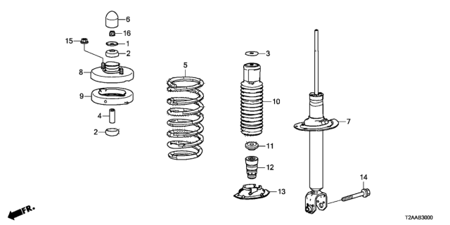 2017 Honda Accord Rear Shock Absorber Diagram