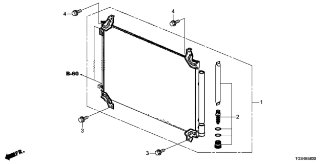 2020 Honda Passport 5 Door EXL (2WD) KA 9AT A/C Condenser Diagram