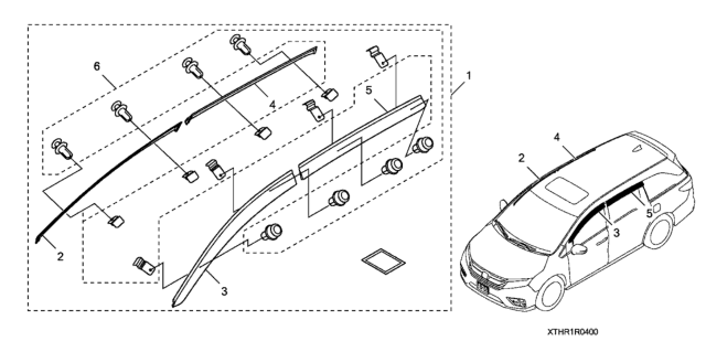 2018 Honda Odyssey Door Visor Diagram