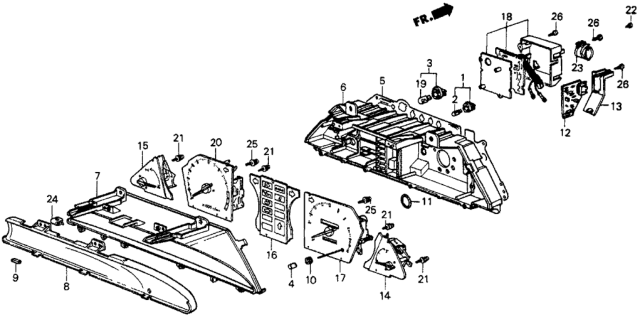 1984 Honda CRX Meter Components (Denso) Diagram