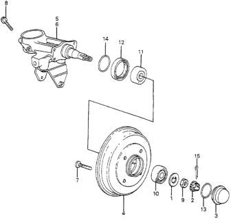 1983 Honda Accord 3 Door LX KH HMT Rear Brake Drum Diagram