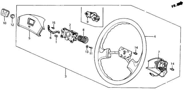 1989 Honda Civic 4 Door DX KA 5MT Steering Wheel Diagram