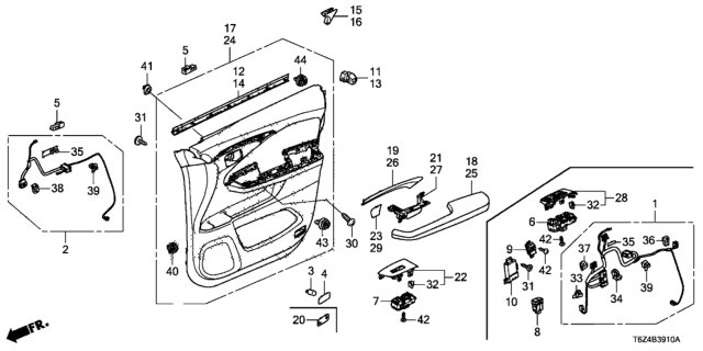 2019 Honda Ridgeline Switch Assembly, Power Window Passenger Diagram for 35760-TG7-A11