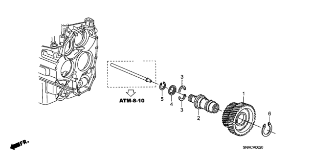 2011 Honda Civic 4 Door EX-L (NAVIGATION) KA 5AT AT Idle Shaft Diagram