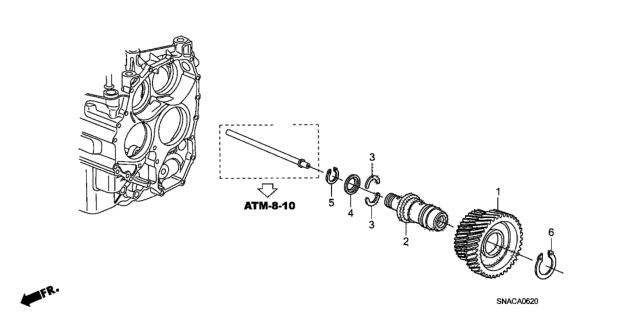 2011 Honda Civic AT Idle Shaft Diagram