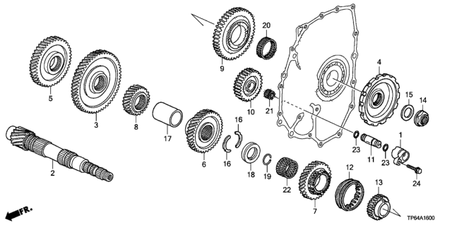 2013 Honda Crosstour 5 Door EXL (4 CYLINDER) KA 5AT AT Countershaft (L4) Diagram