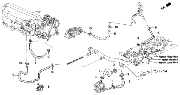 1997 Honda Odyssey Hose, Electronic Air Control Valve (B) Diagram for 19510-P0A-000