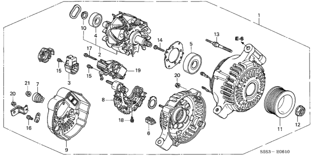 2005 Honda Civic Bush, Insulation Diagram for 31119-PRB-003