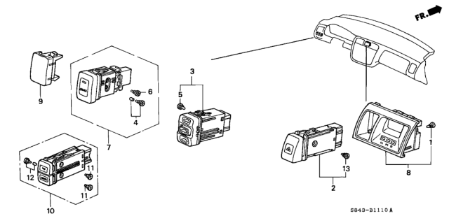 2001 Honda Accord Bulb, Neo-Wedge Diagram for 35861-S0A-T01