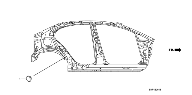 2011 Honda Civic 4 Door GX KA 5AT Grommet (Side) Diagram