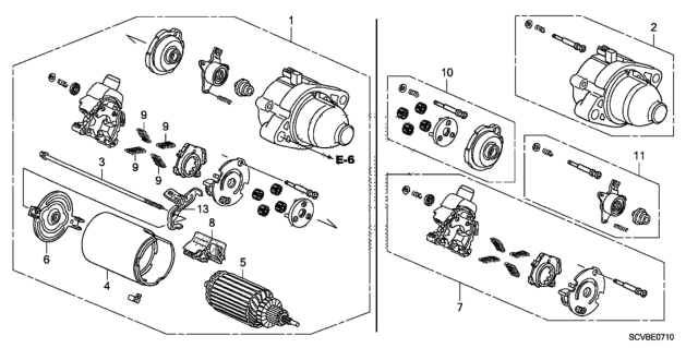 2011 Honda Element Starter Motor (Mitsuba) Diagram