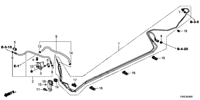 2015 Honda Civic Stay, Fuel Pipe Diagram for 17761-TR0-A10