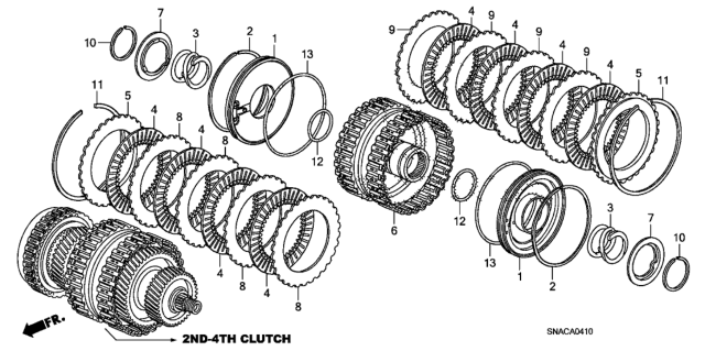 2010 Honda Civic 4 Door EX-L (NAVIGATION) KA 5AT AT Clutch (2nd-4th) Diagram
