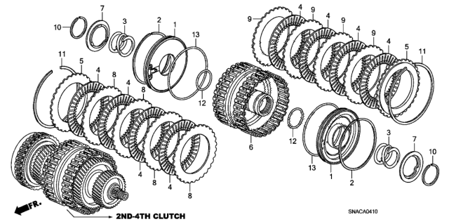 2010 Honda Civic AT Clutch (2nd-4th) Diagram