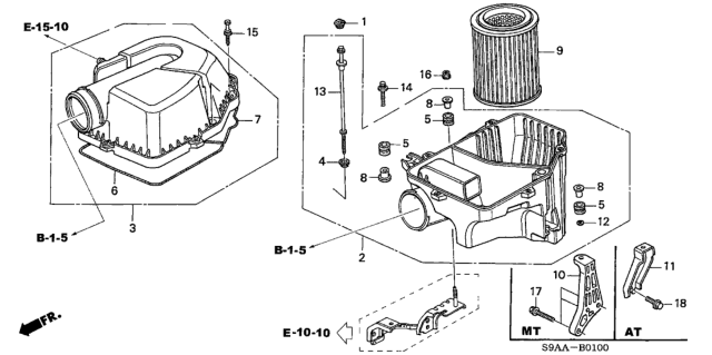 2006 Honda CR-V Air Cleaner Diagram