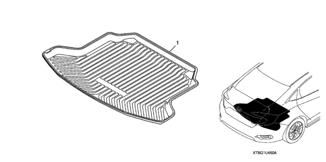 2021 Honda Civic 4 Door SPORT (HCM ENGINE) KA CVT Trunk Tray Diagram