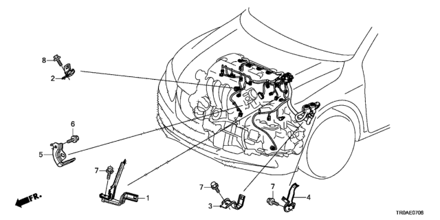 2013 Honda Civic Engine Wire Harness Stay (2.4L) Diagram