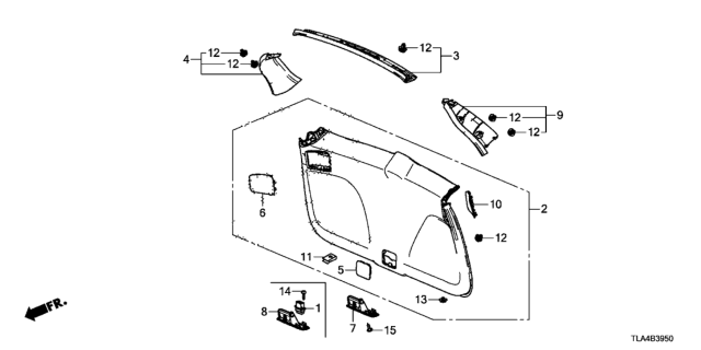 2018 Honda CR-V Pull Pocket Assy., Tailgate Lining *NH900L* (DEEP BLACK) Diagram for 84441-TLA-A01ZA