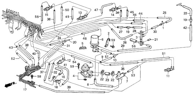 1987 Honda Civic Tube, Air Control Valve Diagram for 17382-PE1-660