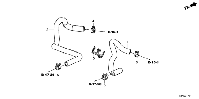 2017 Honda Accord Water Hose (V6) Diagram