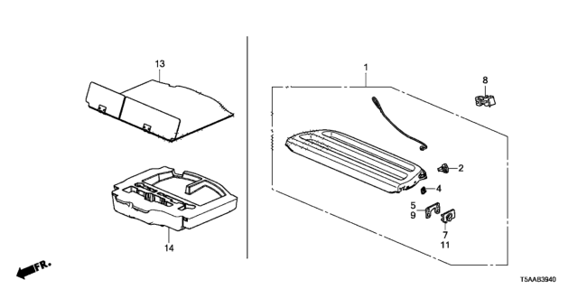 2020 Honda Fit Box, Cargo Floor Diagram for 84550-T5R-A11