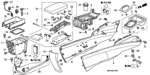 2006 Honda Civic Console Diagram