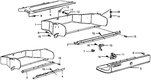 1978 Honda Civic 3 Door ** KL HMT Glove Box Diagram